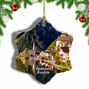 Austria Lake Hallstatt Christmas Ornament 3 Inches Snow