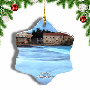 Montenegro Budva Christmas Ornament 3 Inches Snow