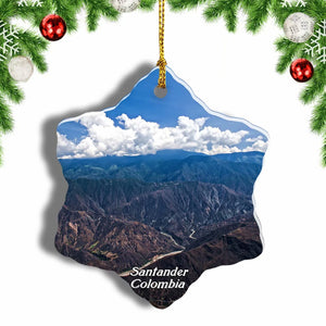 Colombia Mountain Santander Christmas Ornament 3 Inches Snow