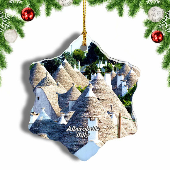 Italy Alberobello Christmas Ornament 3 Inches Snow