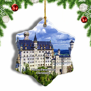 Germany Neuschwanstein Christmas Ornament 3 Inches Snow