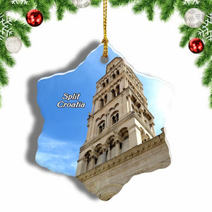 Croatia Cathedral of Saint Domnius Split Christmas Ornament 3 Inches Snow