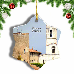 France St Paul-de-Vence Grasse Christmas Ornament 3 Inches Snow