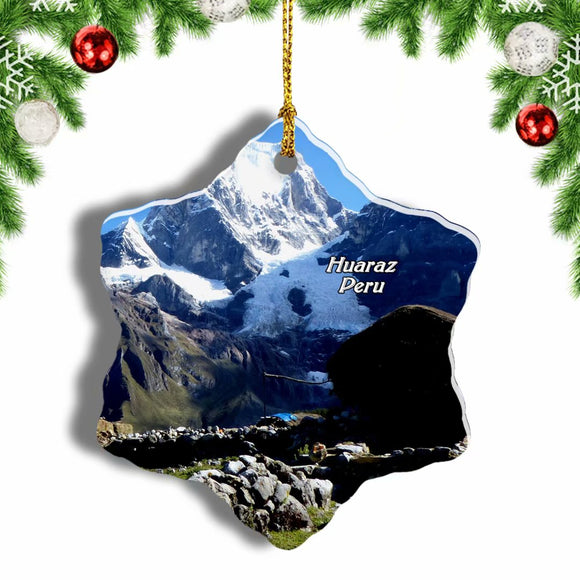 Peru Huaraz Christmas Ornament 3 Inches Snow