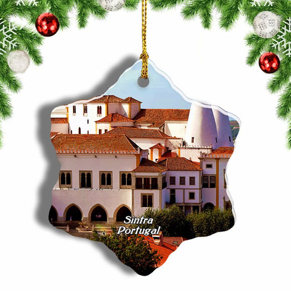 Portugal Sintra Palace Christmas Ornament 3 Inches Snow