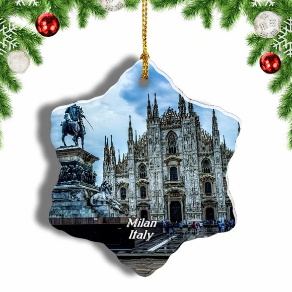 Italy ilan Cathedral Milan Christmas Ornament 3 Inches Snow