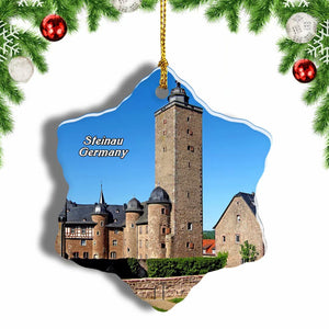 Germany Steinau Castle Christmas Ornament 3 Inches Snow