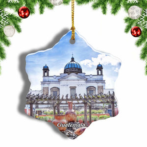 Guatemala Cathedral Christmas Ornament 3 Inches Snow