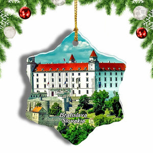 Bratislava Castle Slovakia Christmas Ornament 3 Inches Snow