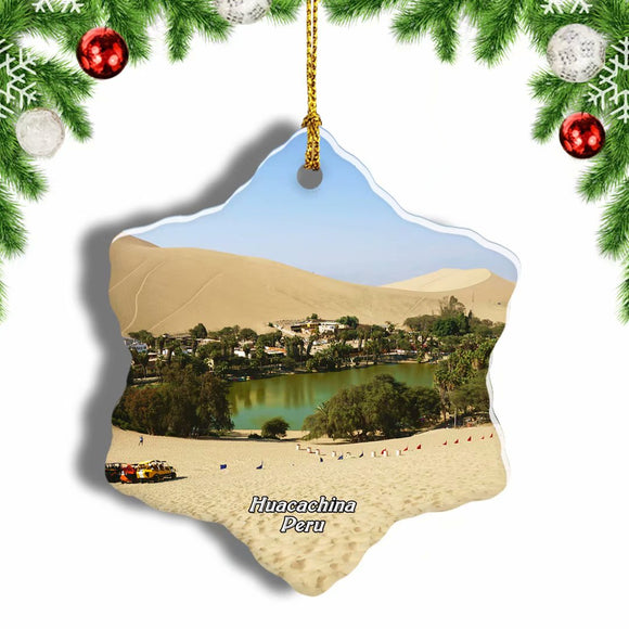 Huacachina Peru Christmas Ornament 3 Inches Snow