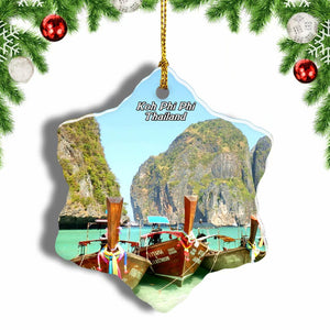 Thailand Koh Phi Phi Christmas Ornament 3 Inches Snow