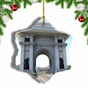 Triumphal Arch Korea Christmas Ornament 3 Inches Snow