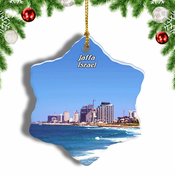 Israel Tel Aviv Jaffa Christmas Ornament 3 Inches Snow