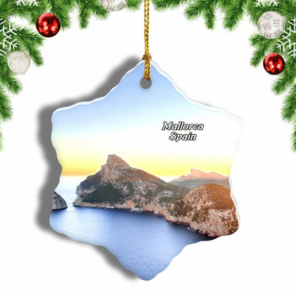 Spain Balearic Islands Mallorca Christmas Ornament 3 Inches Snow