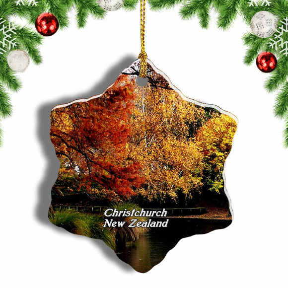 New Zealand Christchurch Botanic Gardens Christmas Ornament 3 Inches Snow