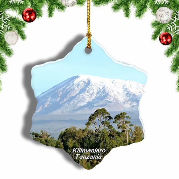 Tanzania Kilimanjaro Christmas Ornament 3 Inches Snow