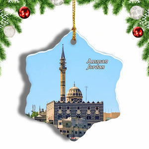 Jordan Amman Mosque Christmas Ornament 3 Inches Snow