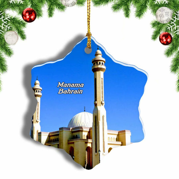 Great Mosque Manama Bahrain Christmas Ornament 3 Inches Snow