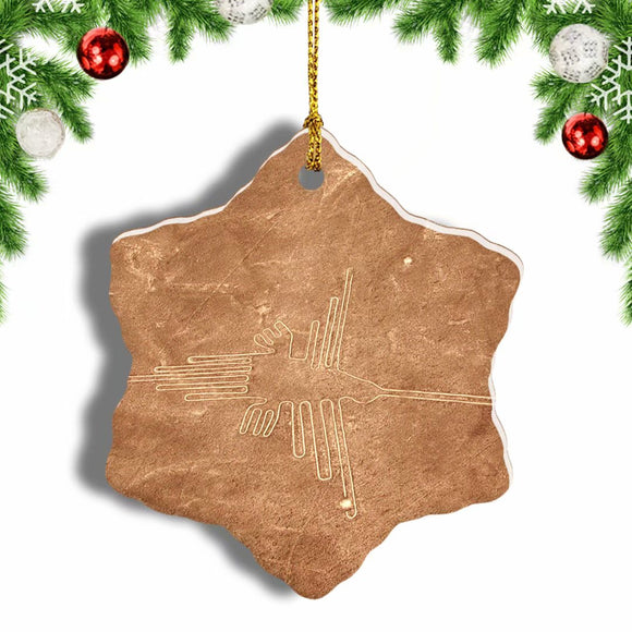 Nazca Lines Peru Christmas Ornament 3 Inches Snow