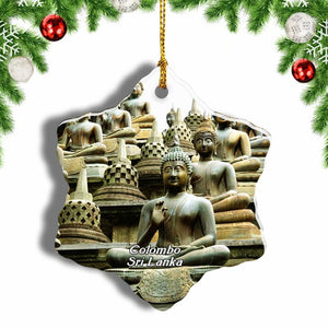 Sri Lanka Gangaramaya Temple Colombo Christmas Ornament 3 Inches Snow