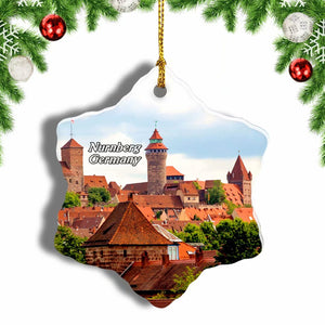 Germany Kaiserburg Nurnberg Christmas Ornament 3 Inches Snow