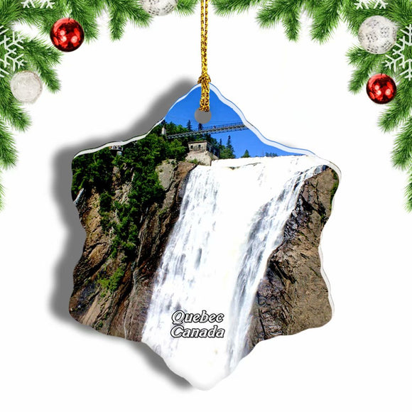 Canada Montmorency Falls Quebec Christmas Ornament 3 Inches Snow