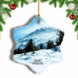 Vitosha Mountain Sofia Bulgaria Christmas Ornament 3 Inches Snow