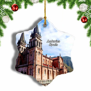 Spain Cathedral Asturias Christmas Ornament 3 Inches Snow