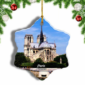 France Cite Island Paris Christmas Ornament 3 Inches Snow