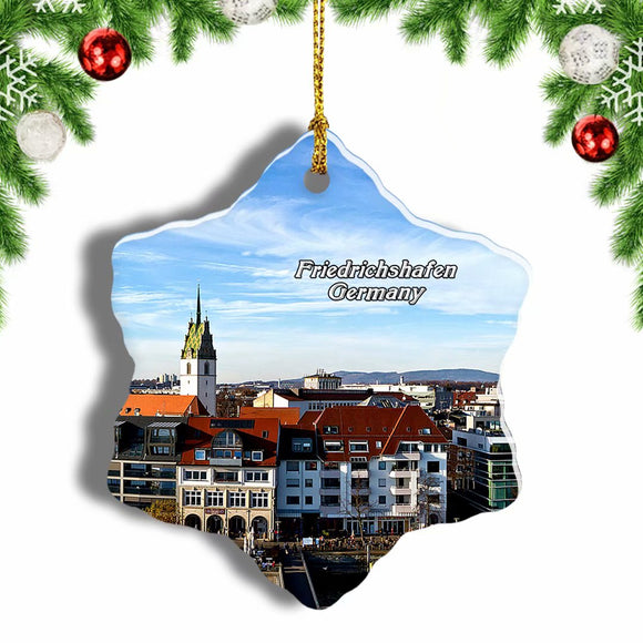 Germany Friedrichshafen Christmas Ornament 3 Inches Snow