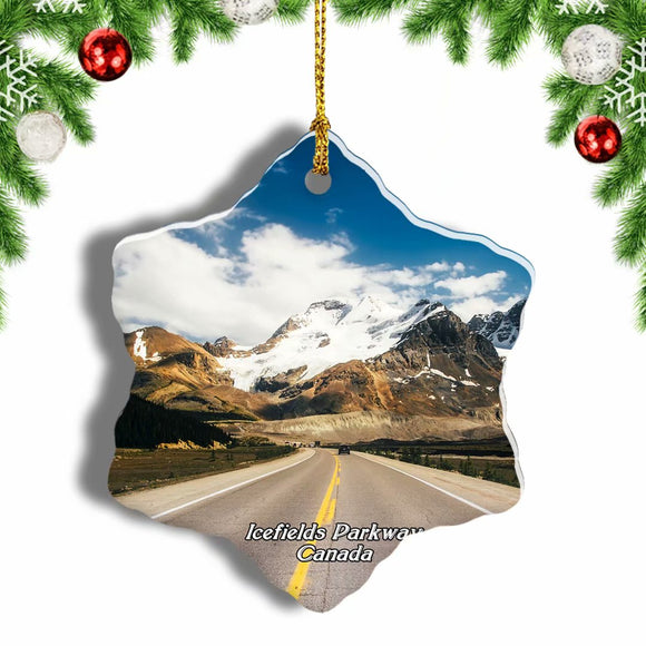 Canada Icefields Parkway Christmas Ornament 3 Inches Snow