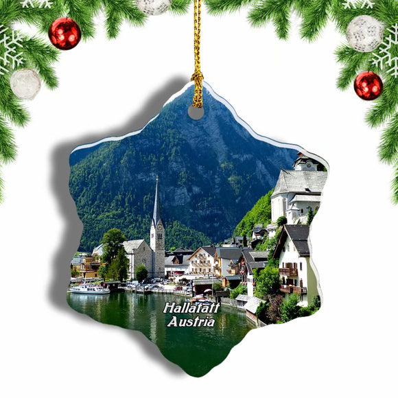 Austria Hallstatt Christmas Ornament 3 Inches Snow