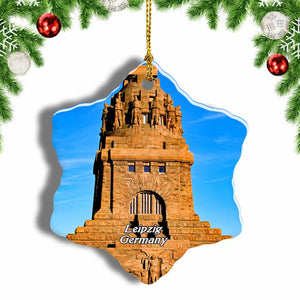 Germany Monument Leipzig Christmas Ornament 3 Inches Snow