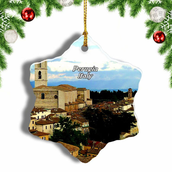 Italy Rocca Paolina Perugia Christmas Ornament 3 Inches Snow