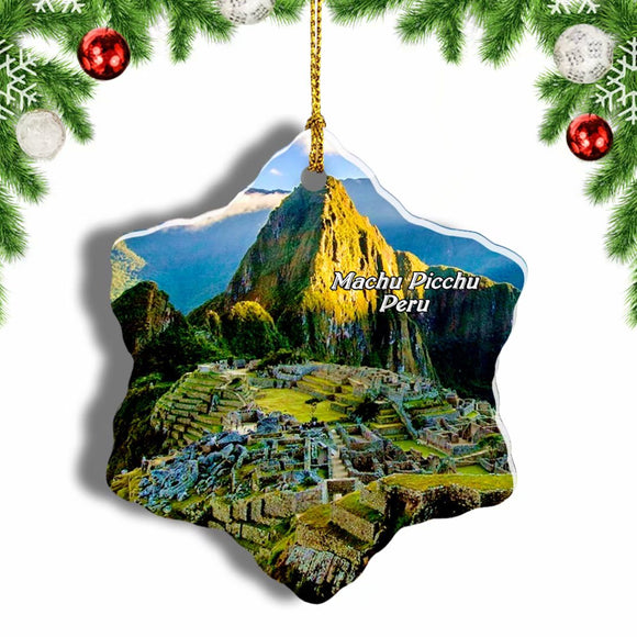 Peru Machu Picchu Christmas Ornament 3 Inches Snow