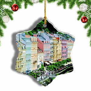 Czech Diana Lookout Tower Karlovy Vary Christmas Ornament 3 Inches Snow