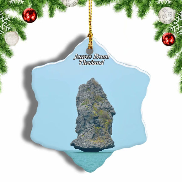 Thailand James Bond Island Christmas Ornament 3 Inches Snow