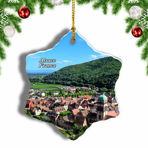 France Kaysersberg Alsace Christmas Ornament 3 Inches Snow