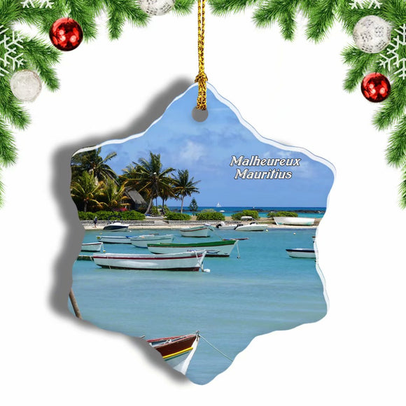 Mauritius Cap Malheureux Christmas Ornament 3 Inches Snow