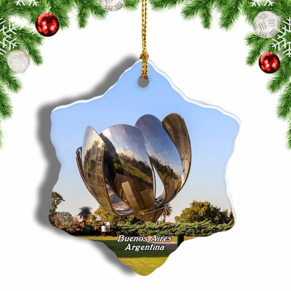 Floralis Generic Buenos Aires Recoleta Argentina Christmas Ornament 3 Inches Snow