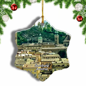 Austria Salzburg Altstadt Christmas Ornament 3 Inches Snow