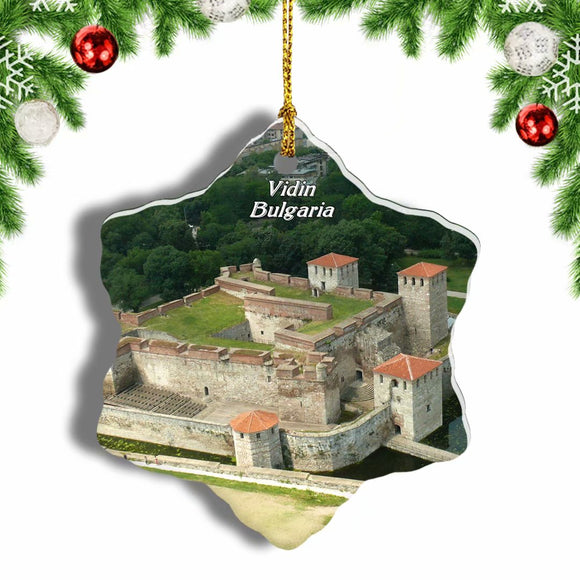 Bulgaria Vidin Fortress Christmas Ornament 3 Inches Snow