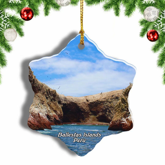 Ballestas Islands Peru Christmas Ornament 3 Inches Snow