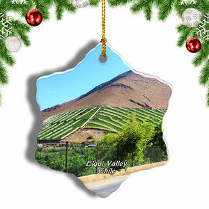 Elqui Valley Pisco Chile Christmas Ornament 3 Inches Snow