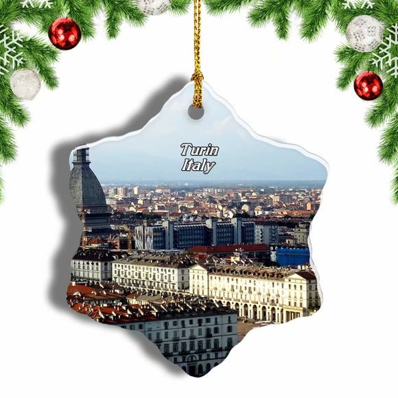 Italy Turin Christmas Ornament 3 Inches Snow