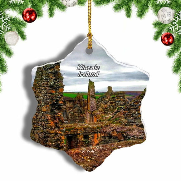 Ireland Charles Fort Kinsale Christmas Ornament 3 Inches Snow