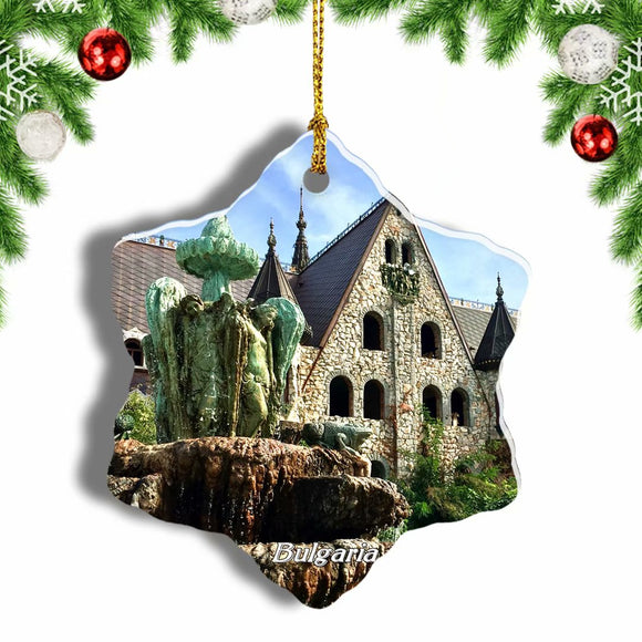 Bulgaria Castle Bulgaria Palace Christmas Ornament 3 Inches Snow