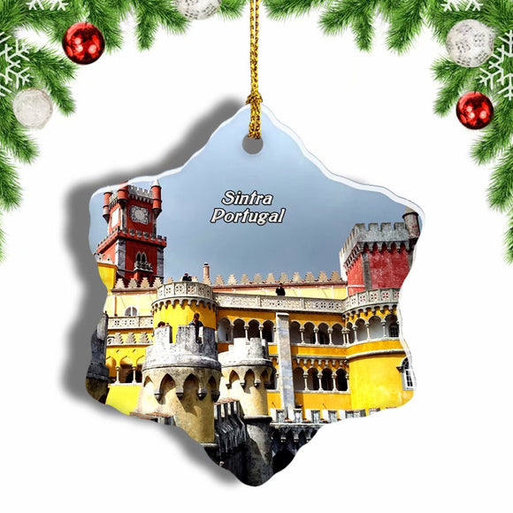 Portugal Sintra Castle Christmas Ornament 3 Inches Snow