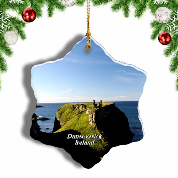 Ireland Dunseverick Christmas Ornament 3 Inches Snow