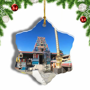 Fiji Sri Siva Subramaniya Temple Nadi Christmas Ornament 3 Inches Snow